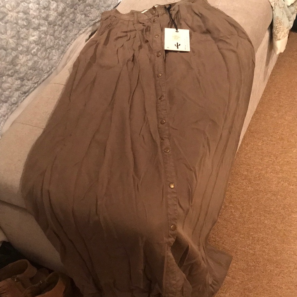 Olive Green Pistola Maxi Skirt